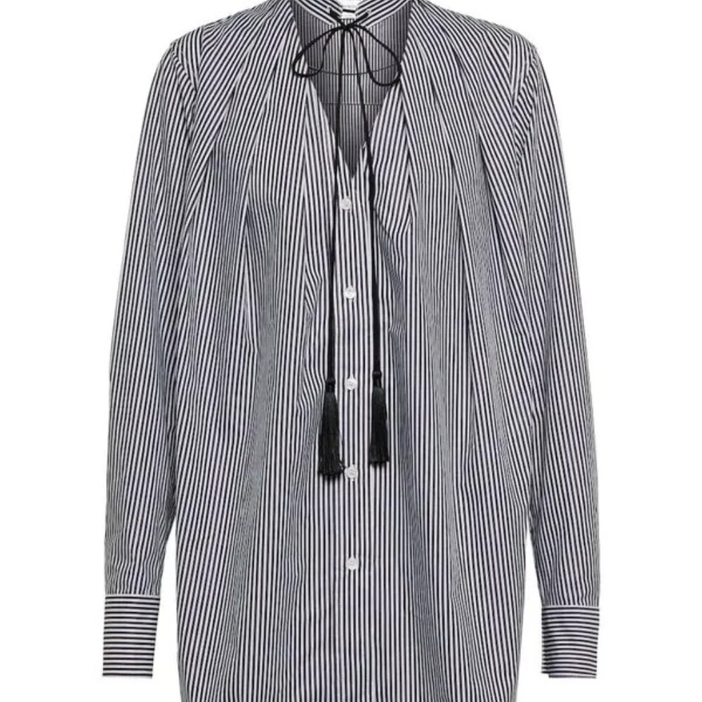 Victoria Beckham Designer Pleated Poplin Button Down size 4 NWT - Picture 3 of 13